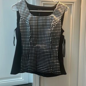 Black and white checked shell top fitted